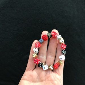 Original dice glass beaded bracelet